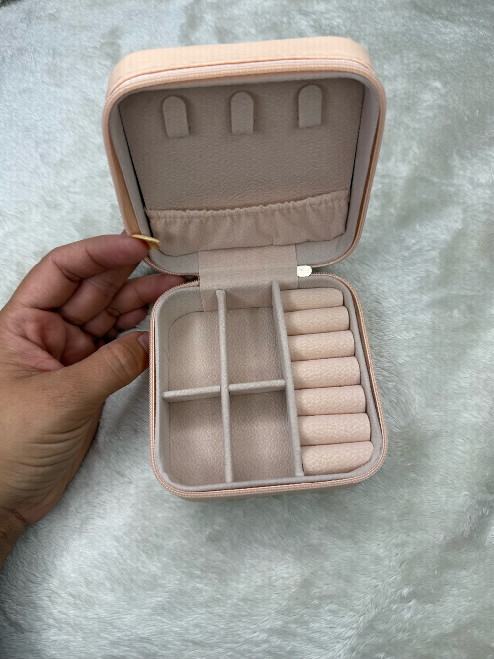 Blush Pink Travel Jewelry Organizer Case β Compact Jewelry Box